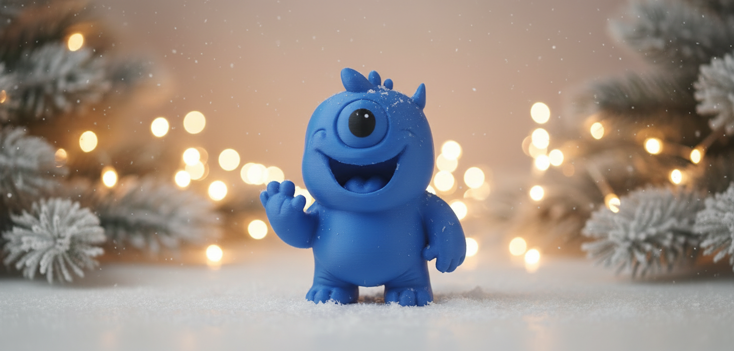 Waving Cyclops Monster Holiday Figurine
