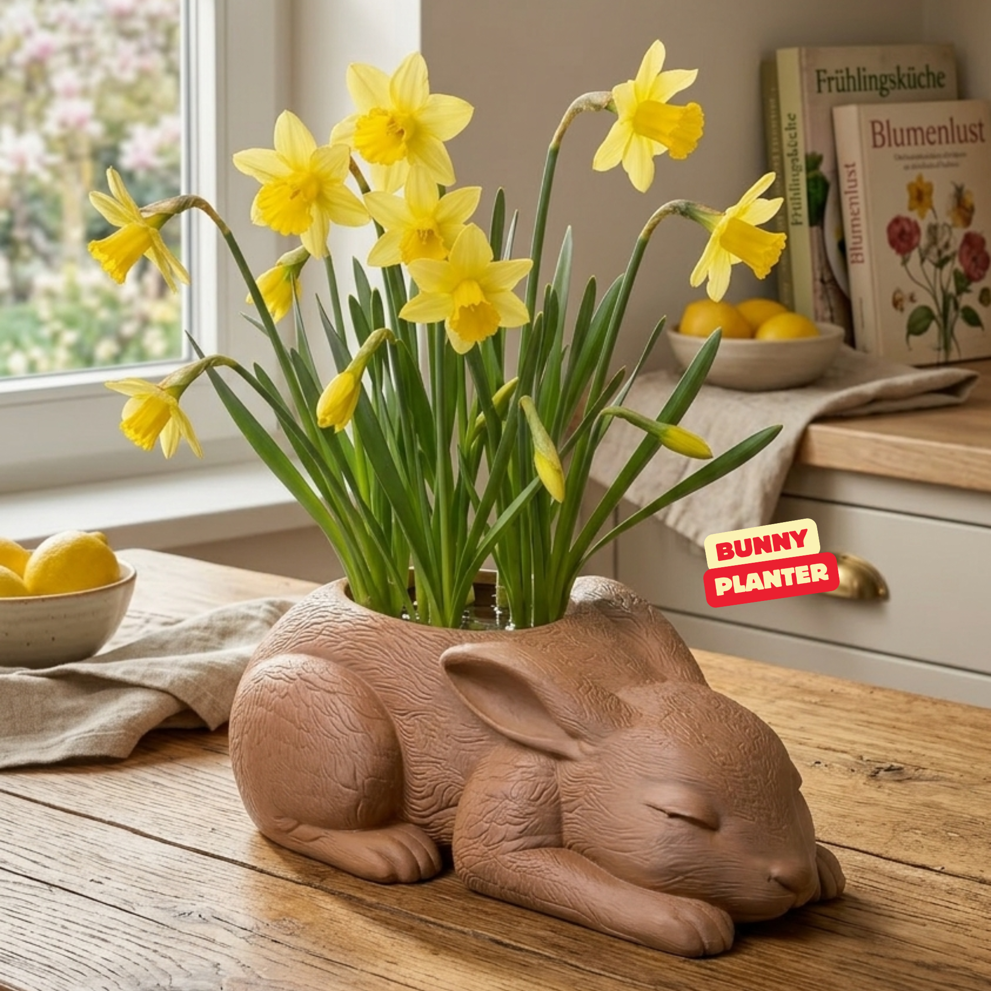 BUNNY PLANTER / MODERN PLANTER / UNIQUE EASTER DECOR PLANTER / BUNNY DECOR