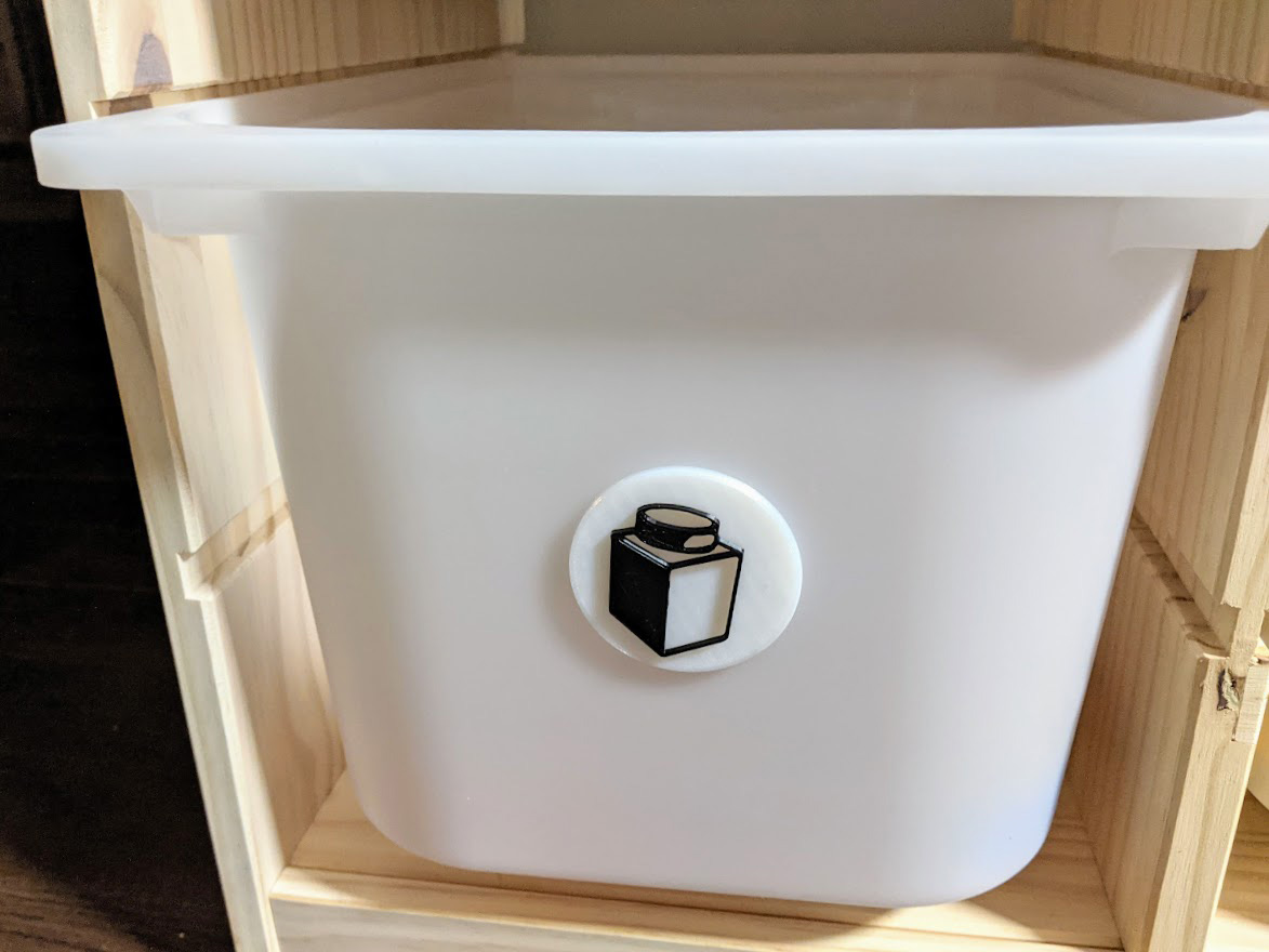 Toy bins labels pictograms