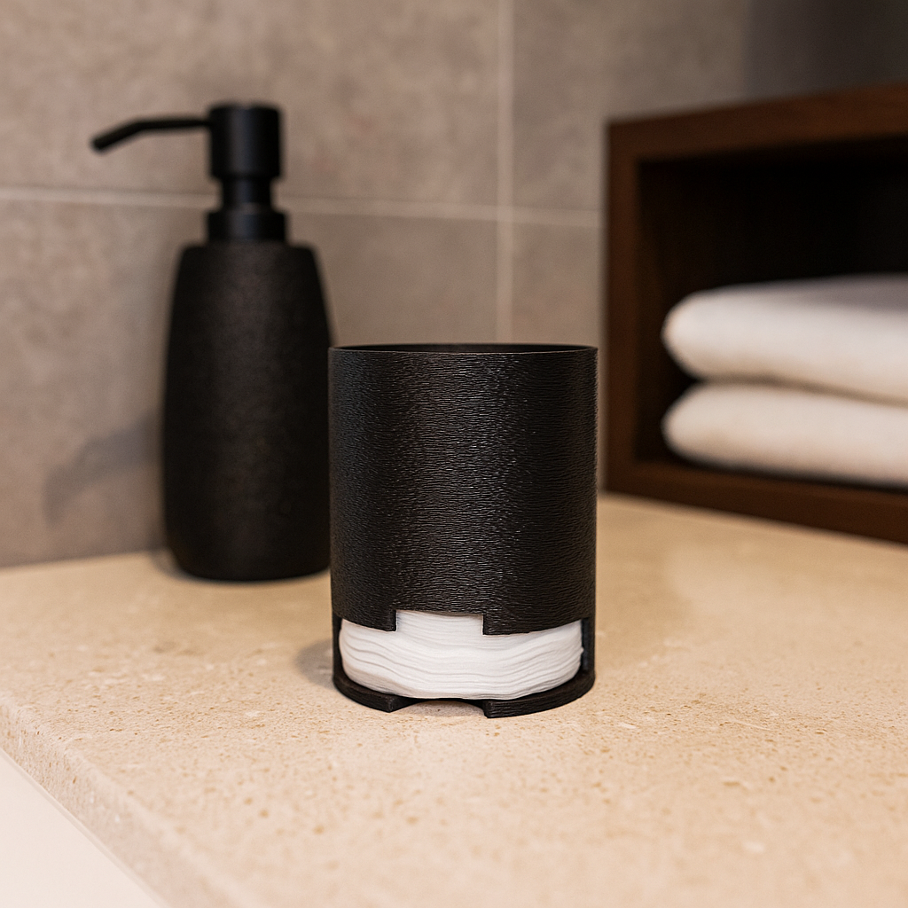 Cotton Pad Dispenser „Nora“ – Modern & Softly Textured