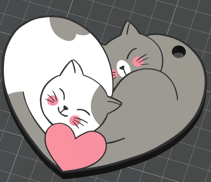 Valentine's Day keychain with cats