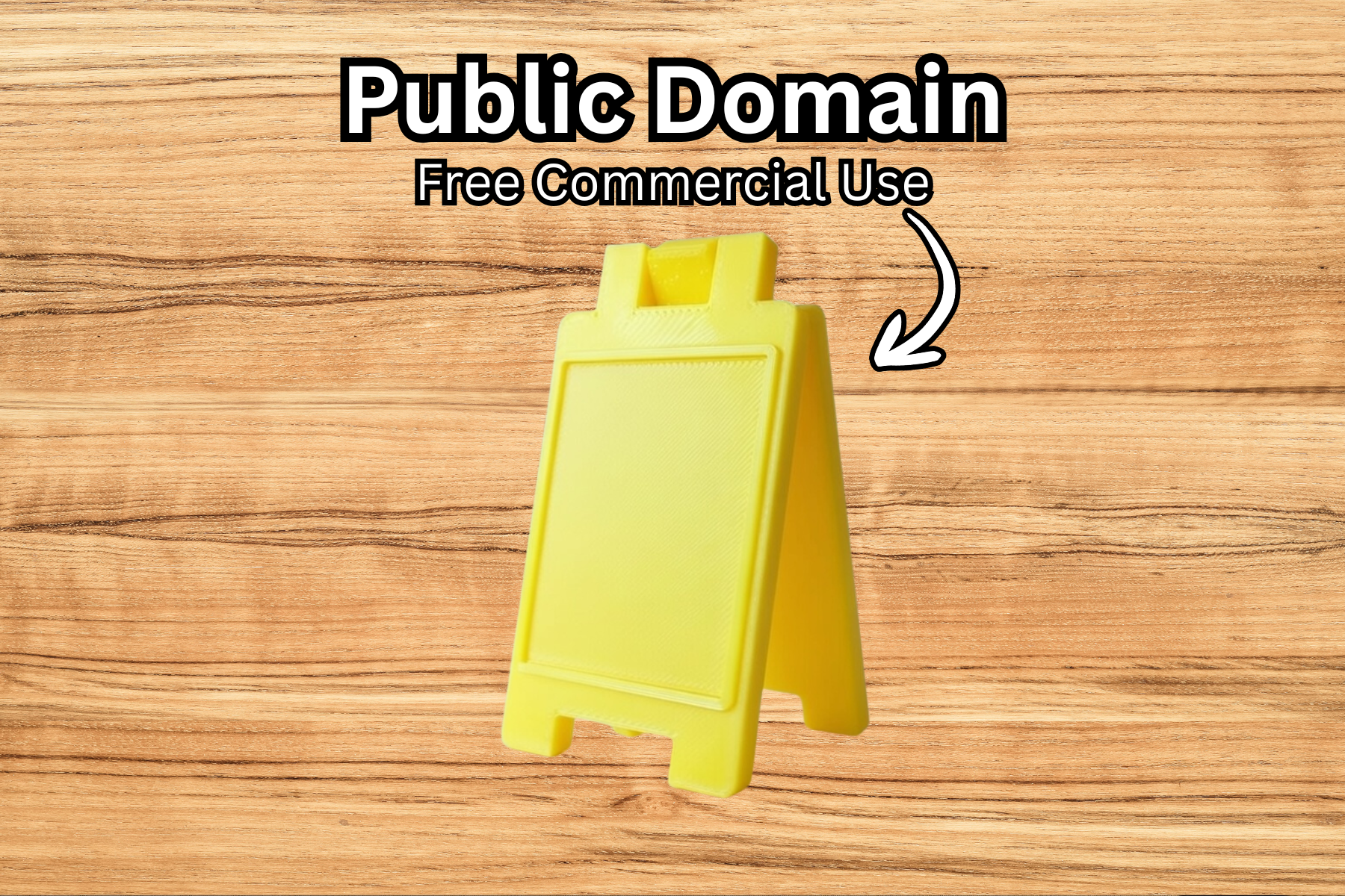 Blank Customizable Floor Caution-Style Stand Up Sign