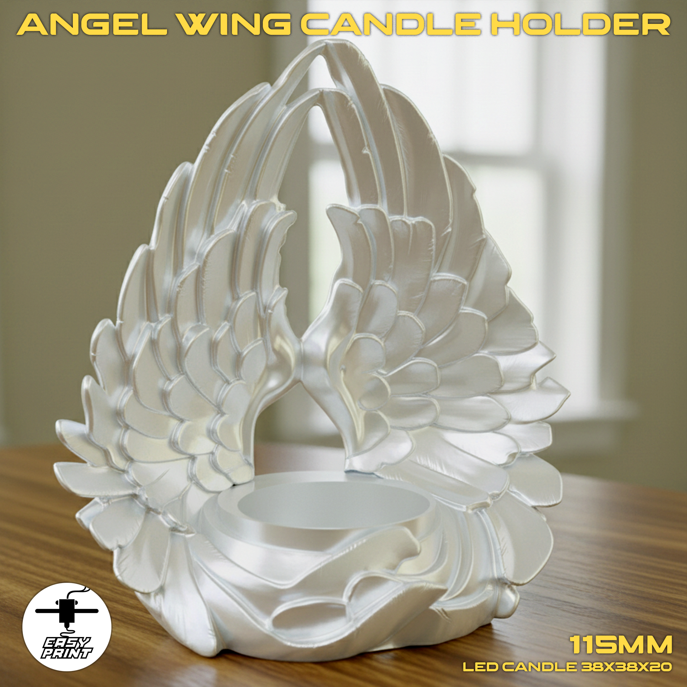 Angel wing candle holder