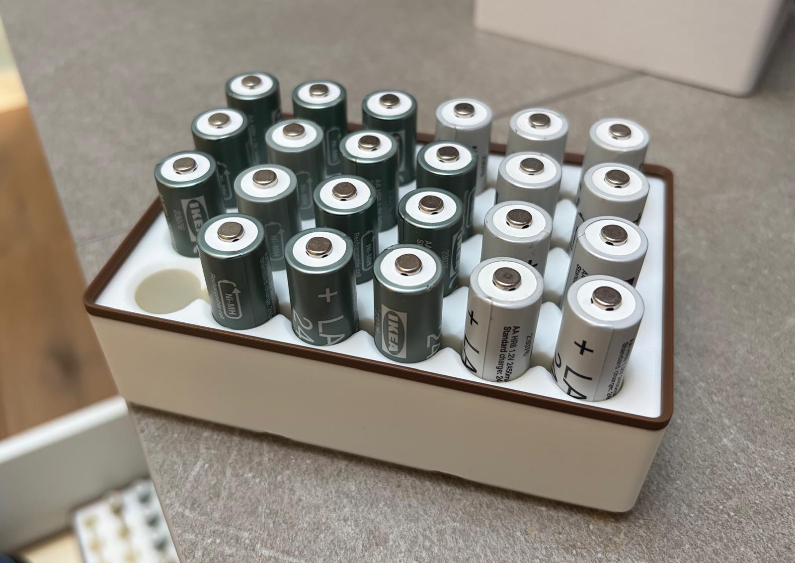 Gridfinity battery holder AA (2x3) and AAA (2x2), 5U