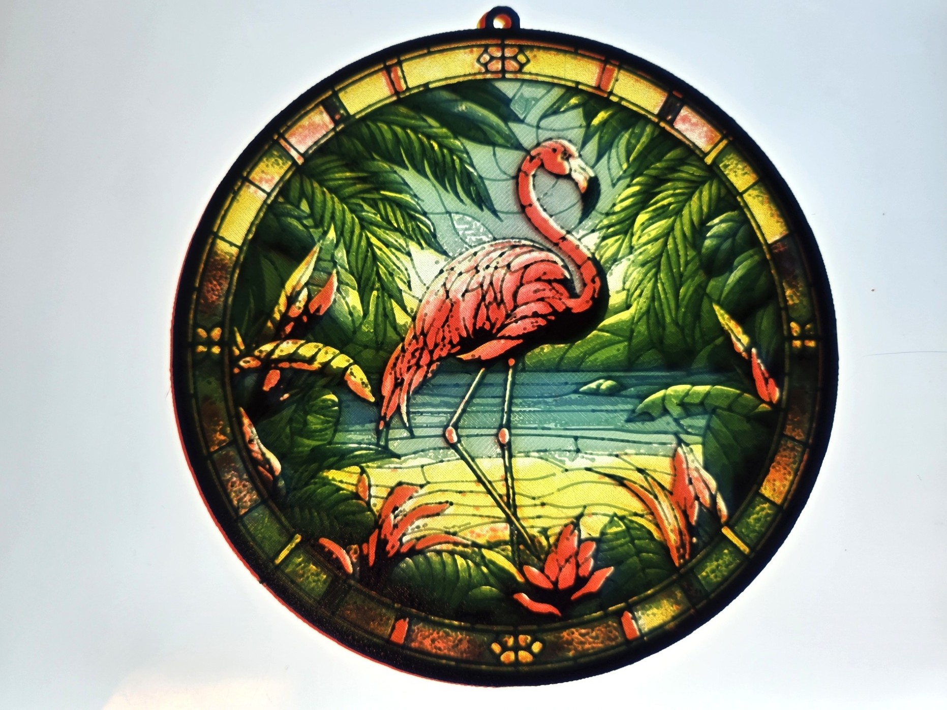 Three-part lithophane of a Flamingo