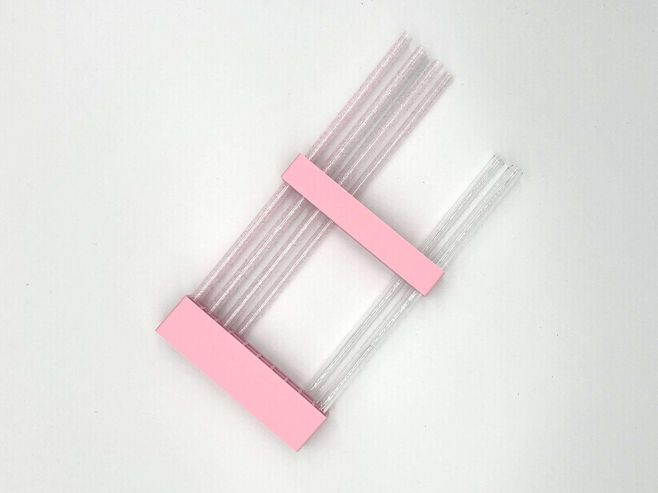 Glass Straw Holder for Kitchen Doors –Organizer for 20 Straws