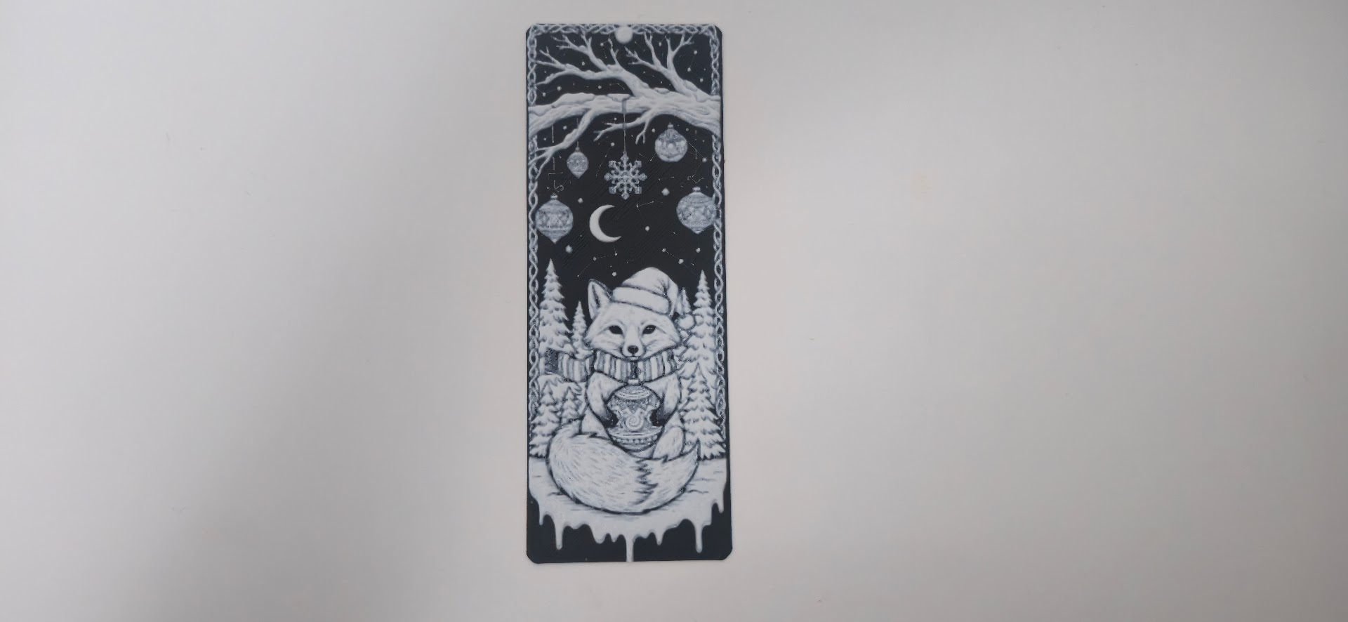 Cute Fox Lantern Cozy Winter Bookmark