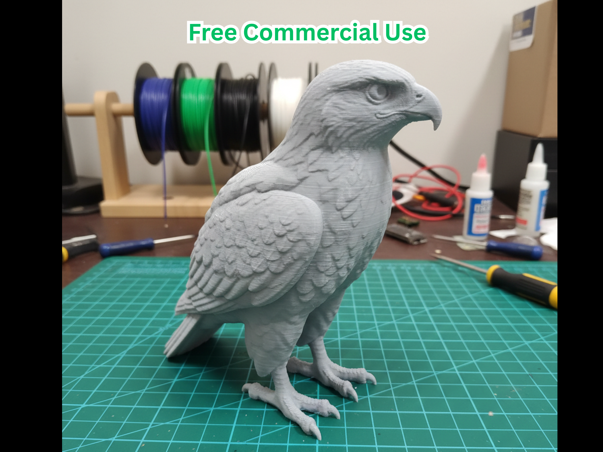 Red-Tailed Hawk Sitting Statue