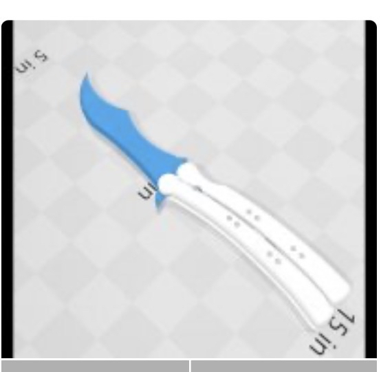 butterfly knife print in place