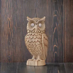 Carved Owl Statue