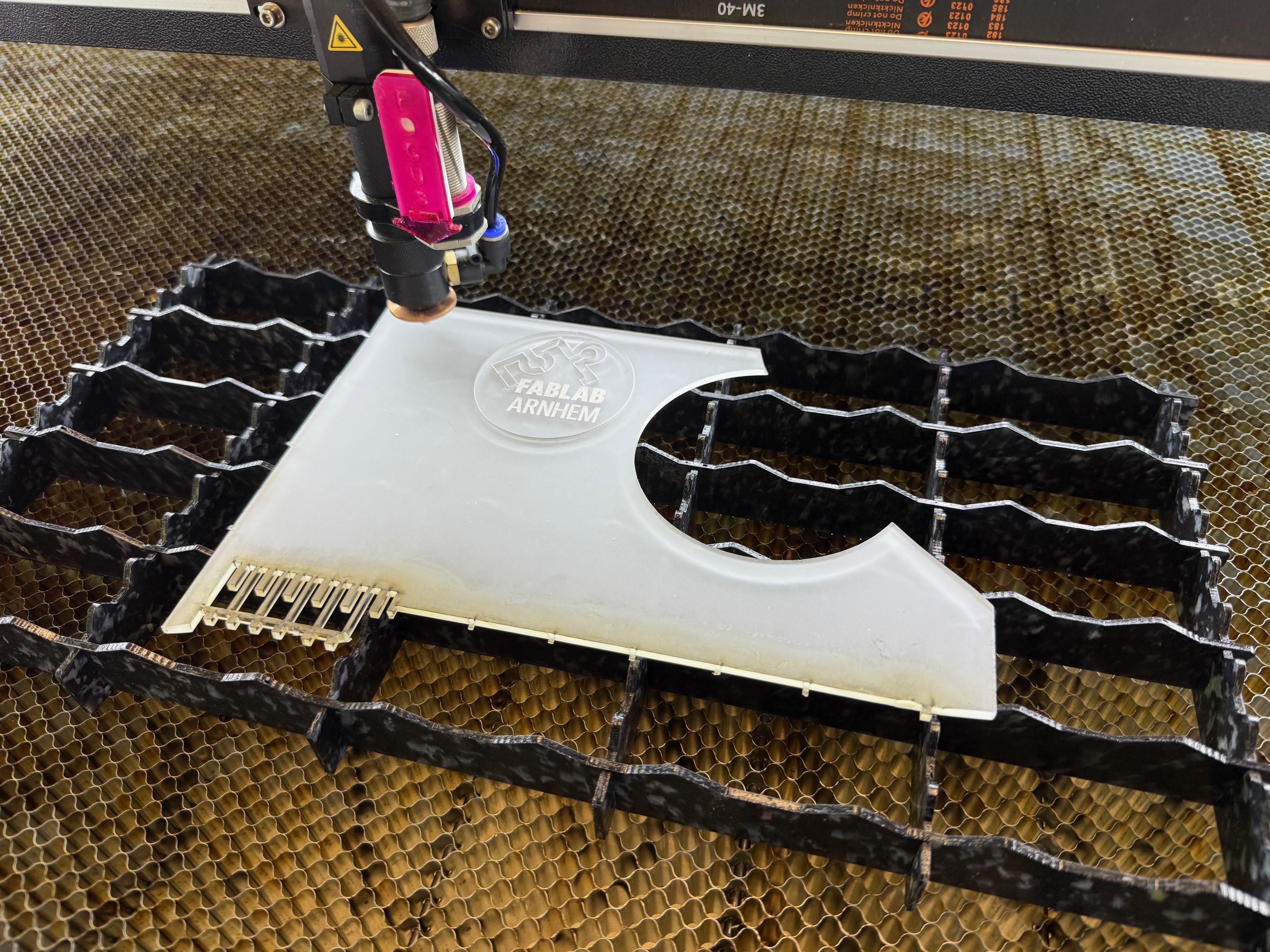 Parametric laser cutting grid (from recycled prints)