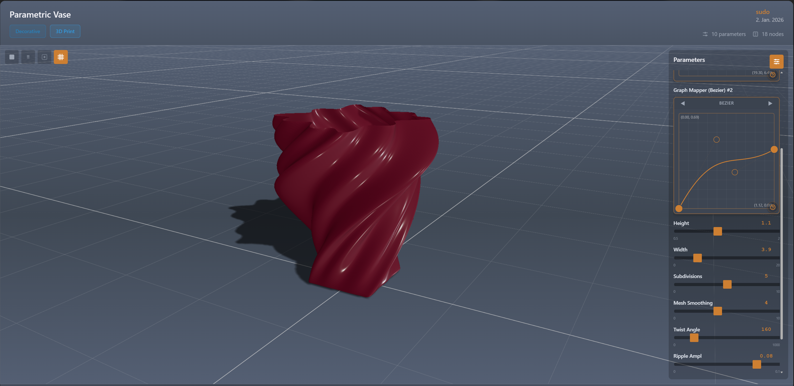 Fully Customizable Parametric Vase