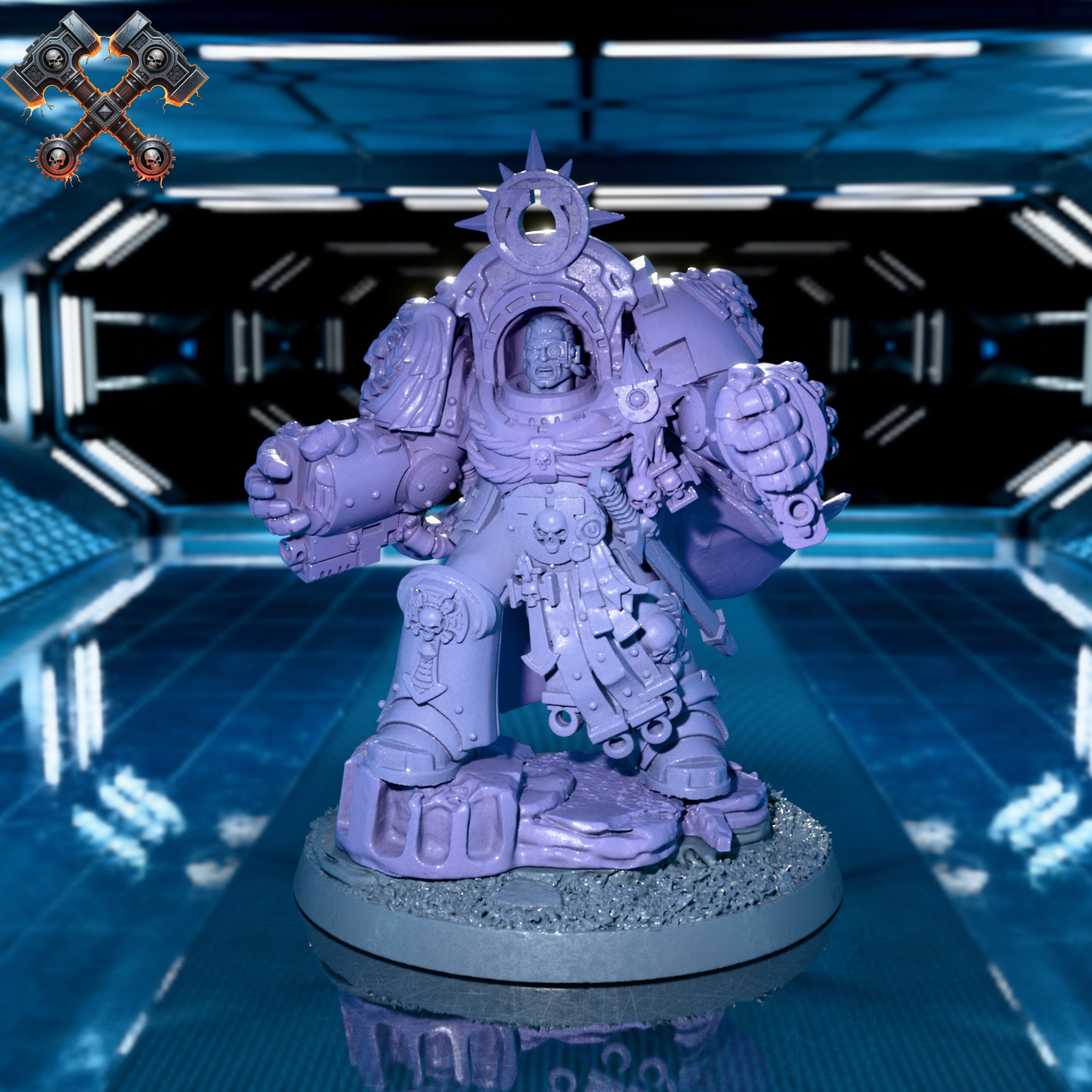 Elite Space Commander – Heavy Terminator Armor STL Miniature Kit (Multipart Model + Scenic Base)