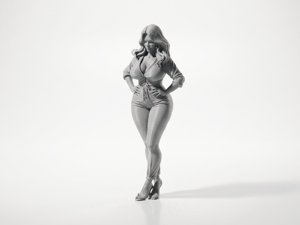 Curvy Woman Figurine Female Figure 3D Printable