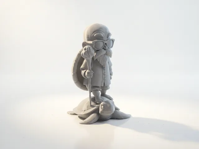 Old Man Turtle Surfing Figurine Animal 3D Printable