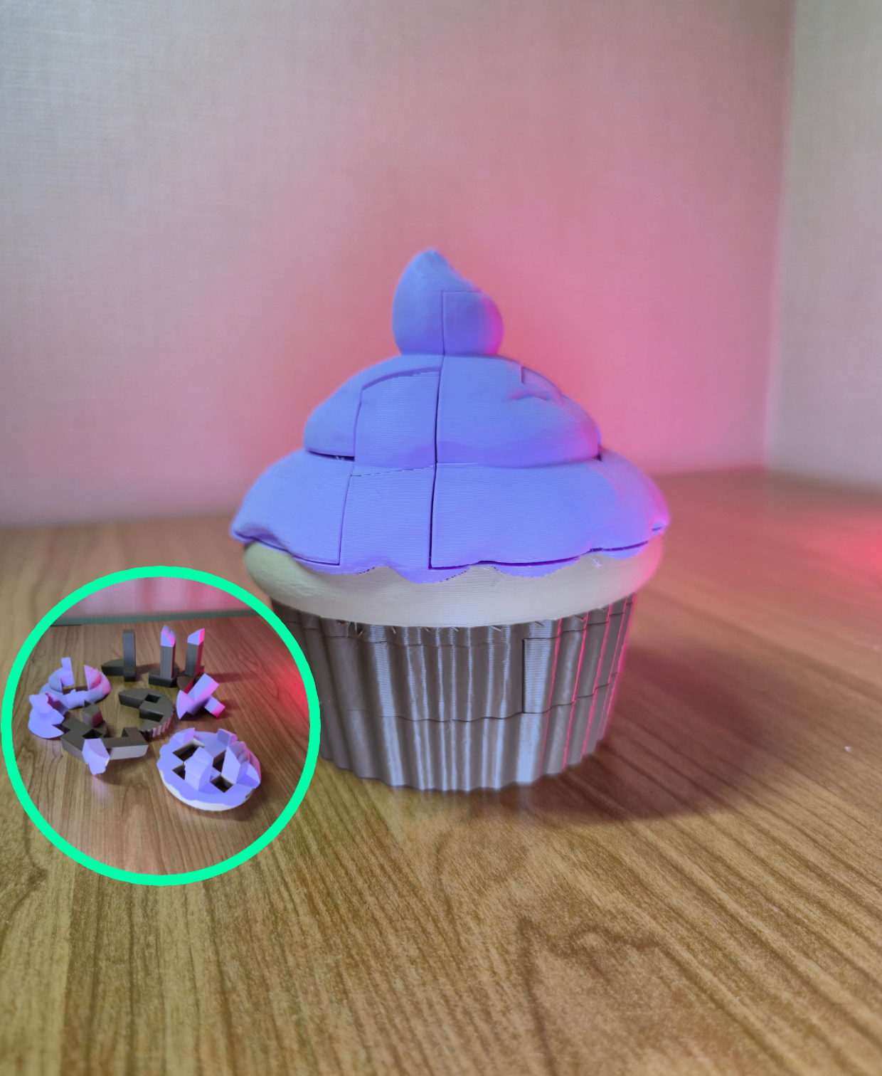 Cupcake puzzle - 11 pieces 3D model