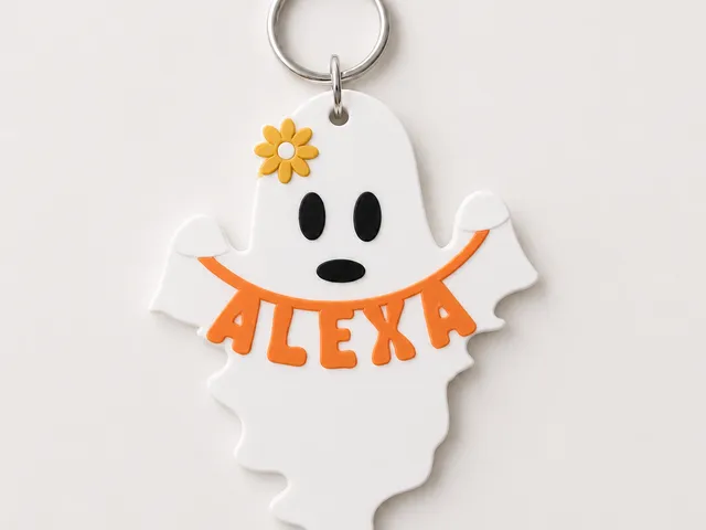 Alexa's ghost shaped name tag