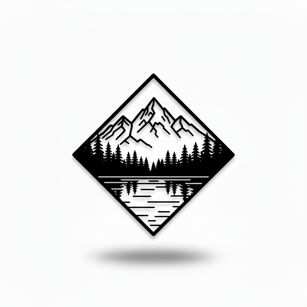 Universal  mountain lake wall decoration