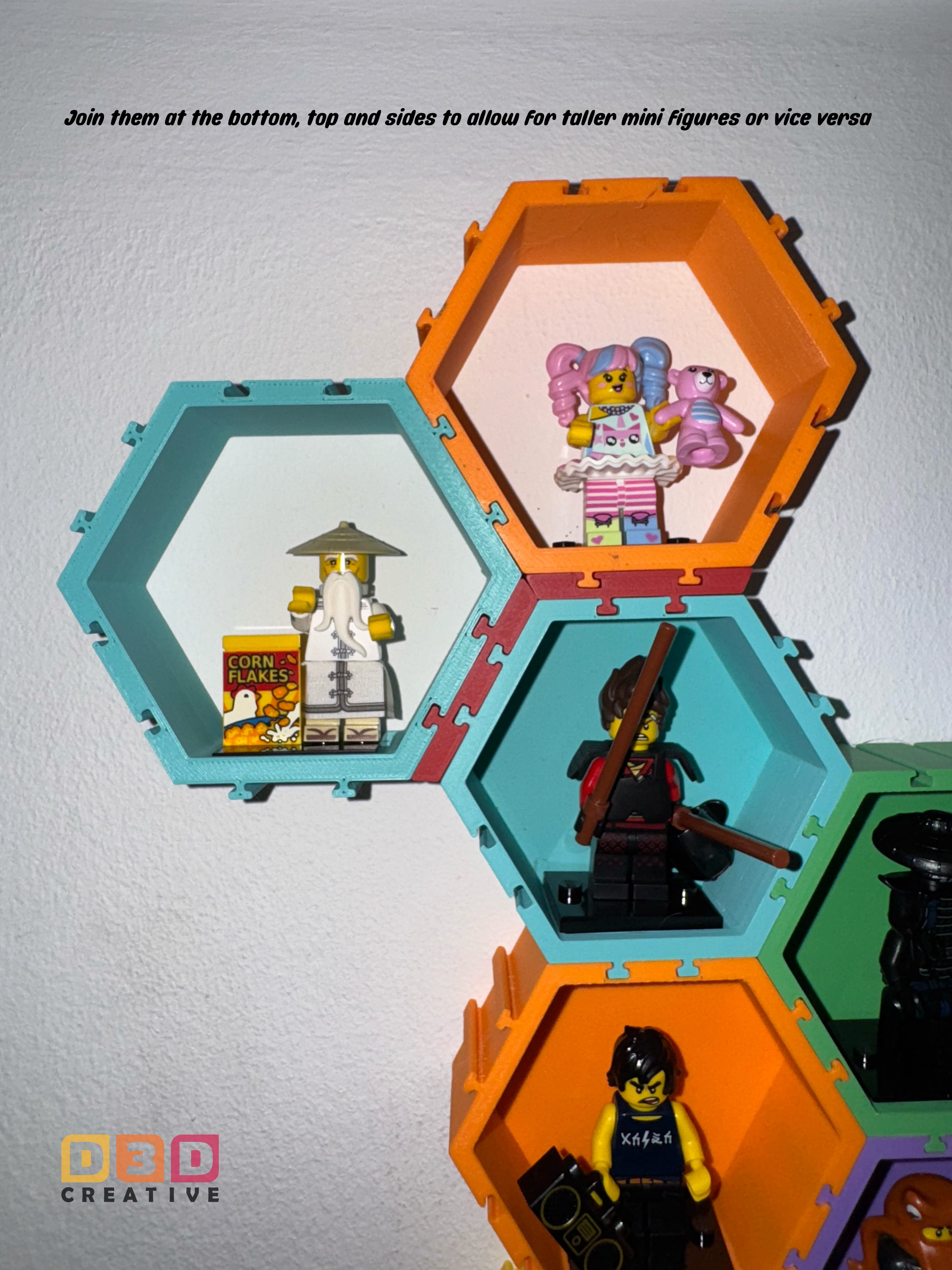 Hexes for LEGO mini figures (reworked version) & now with blanking plates - Lego Minifigures Display Stand - Lego wall mount — miniatura 13