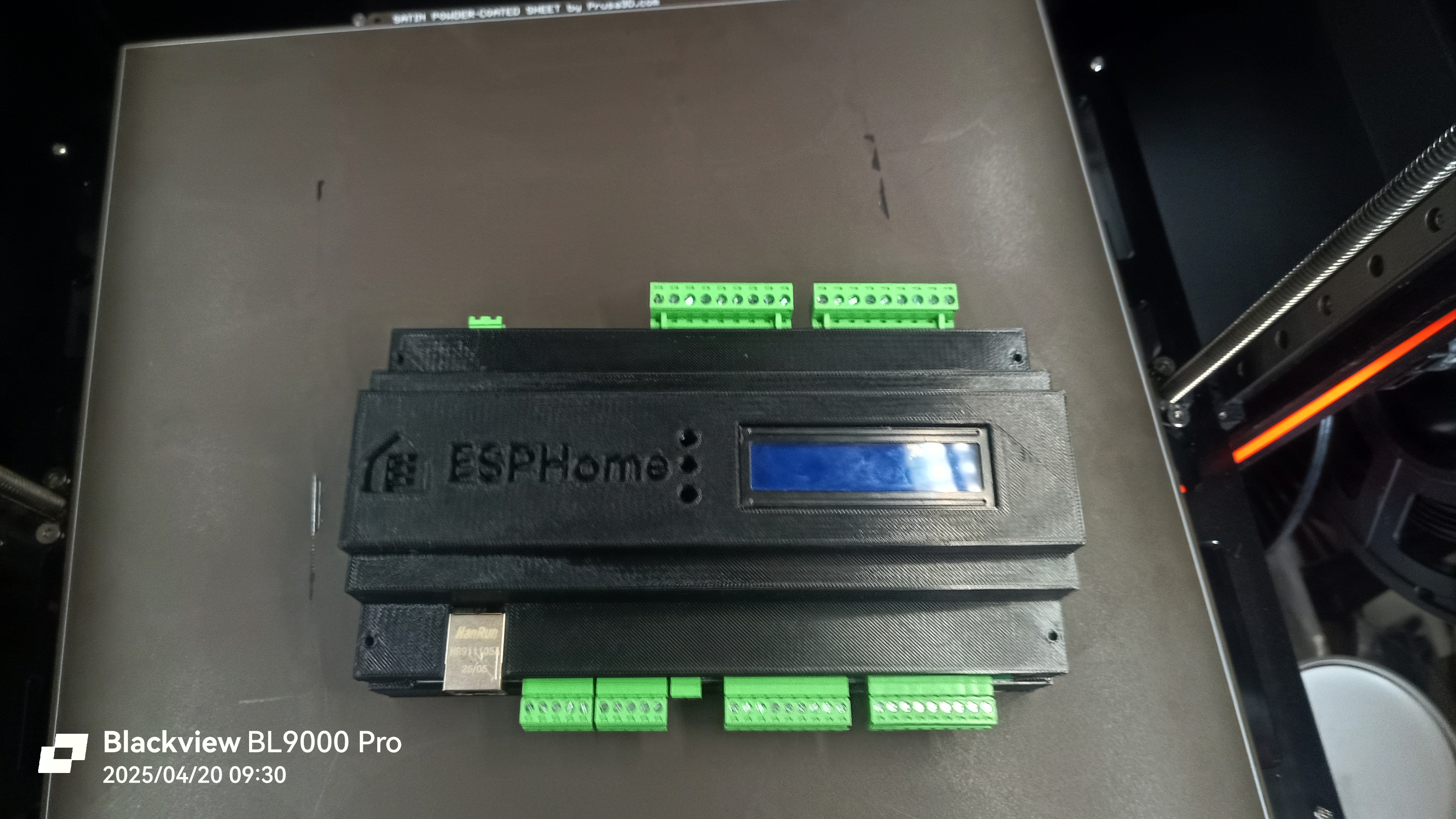 Custom KinCony A16 DIN Rail Enclosure with LCD Display and Buttons for Home Automation