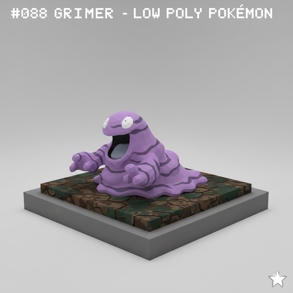 #088 Grimer – Low Poly Pokémon