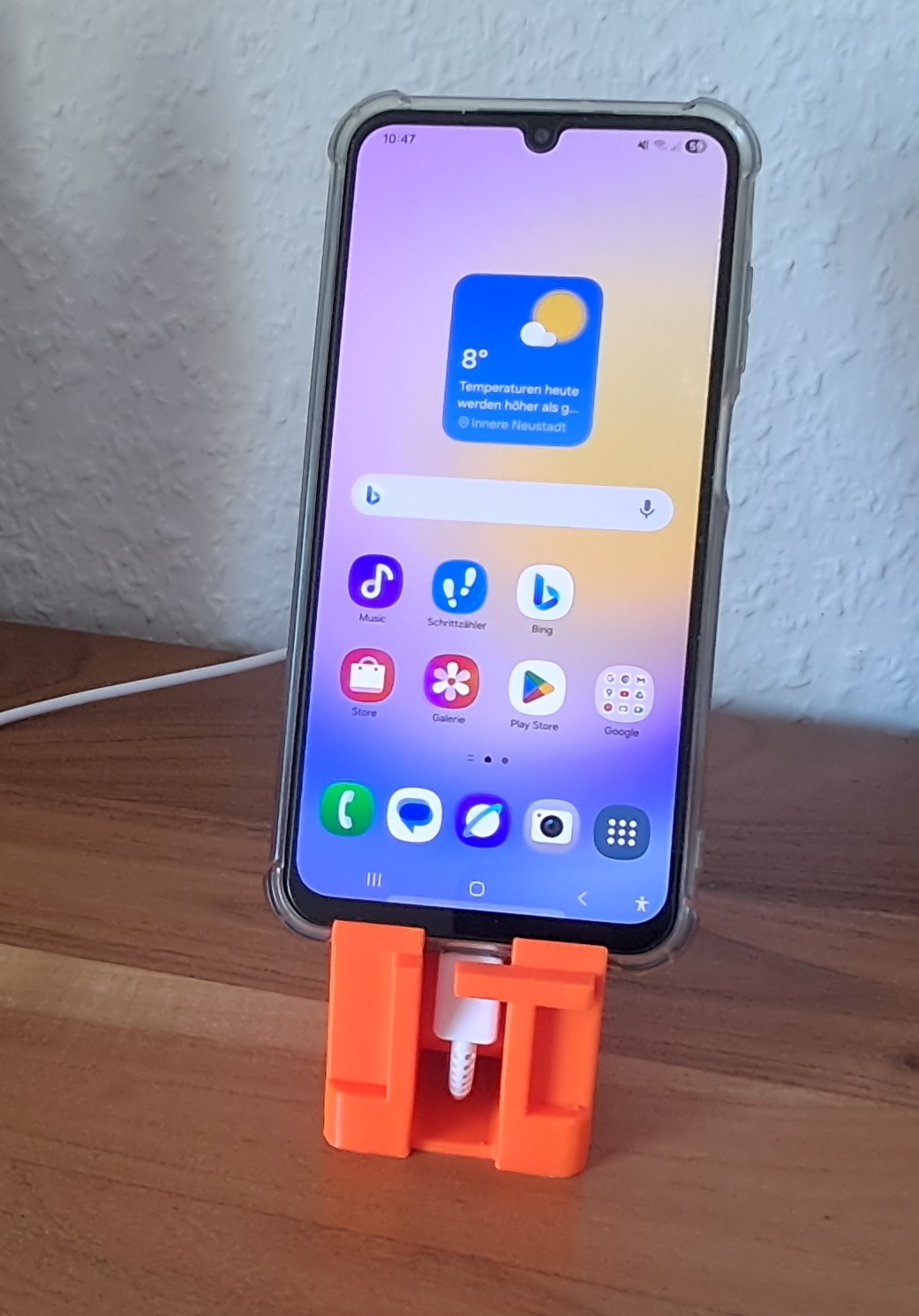 Smartphone Holder with 2D Characters & Cable Management