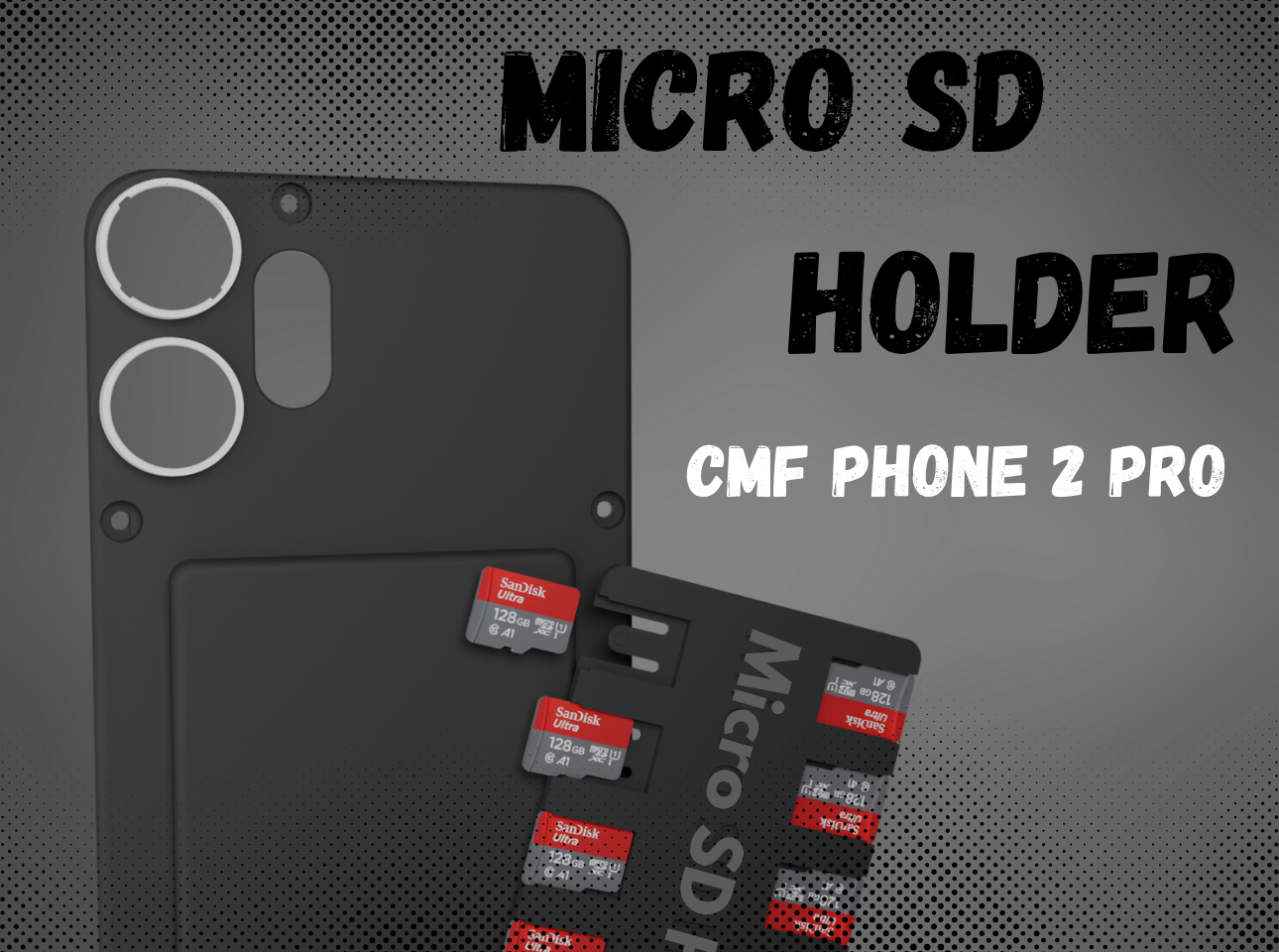 Micro SD holder for CMF Phone 2 Pro 3D model thumbnail