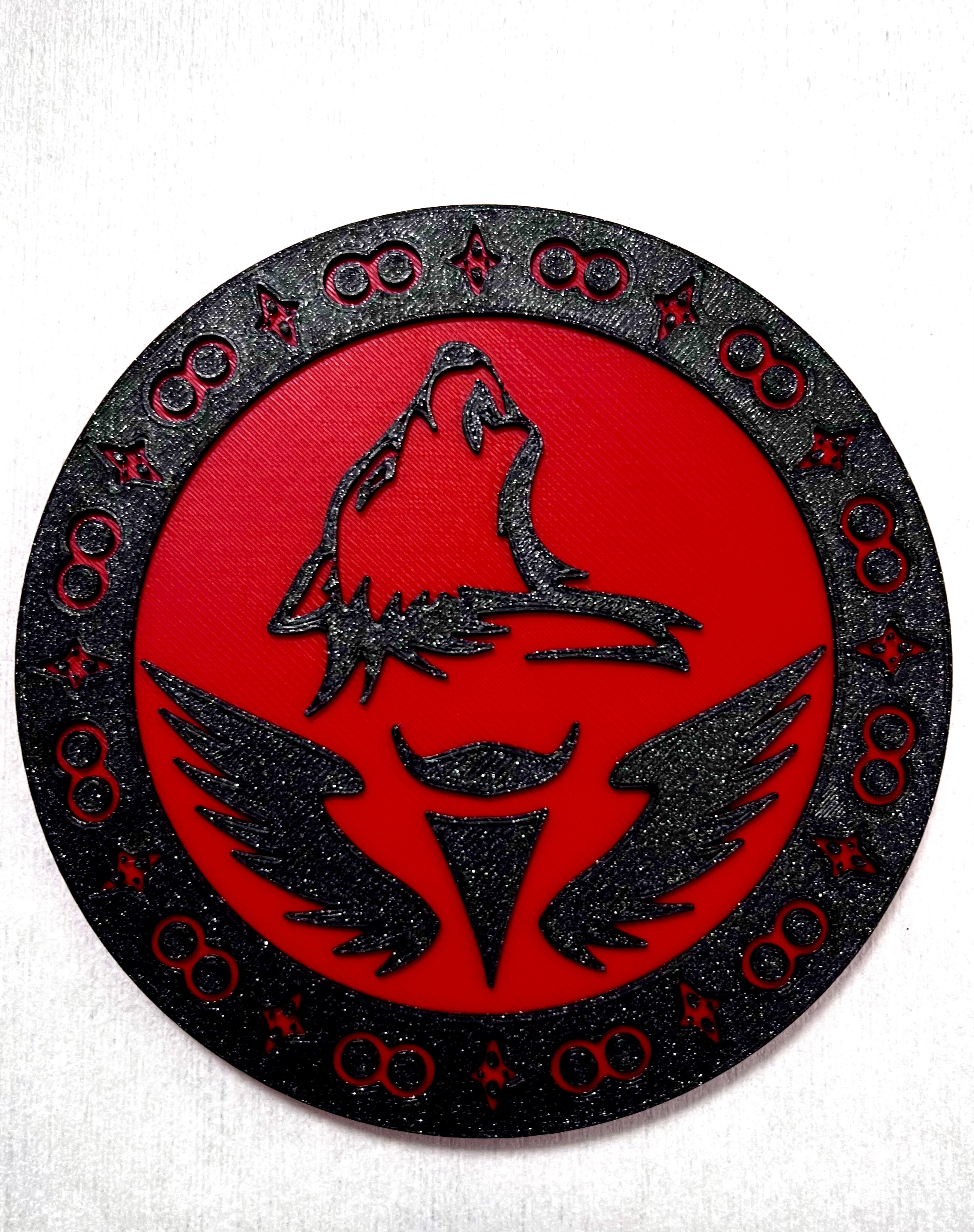 Wolf and raven coaster, podtácek