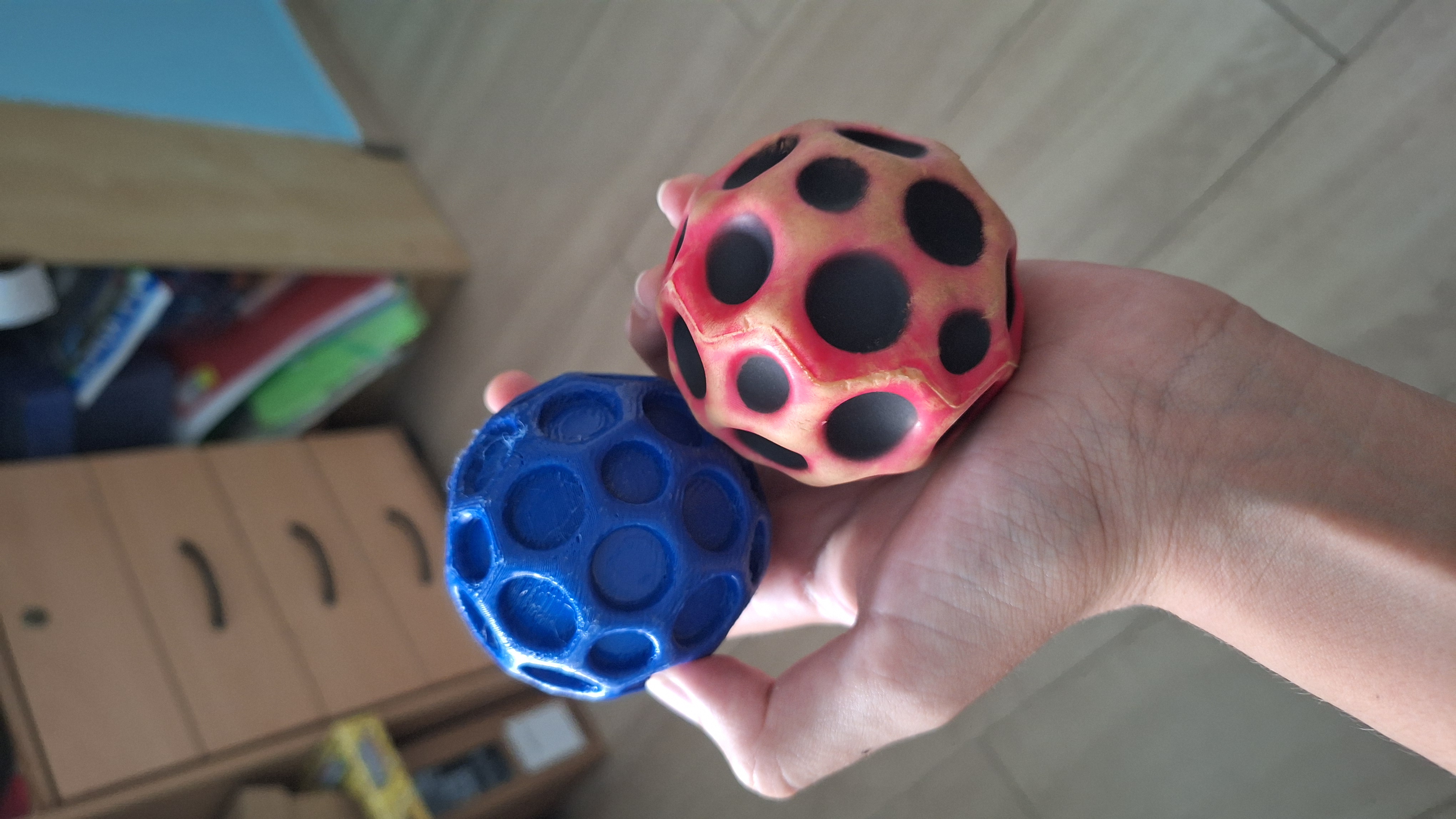 3D printable bouncing moon ball