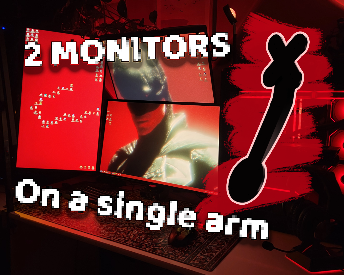 Monitor arm 2in1 vesa solution