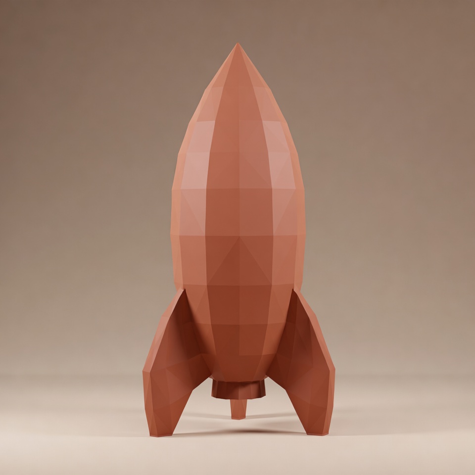 Low Poly Toy Rocket