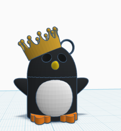 penguin king key chain