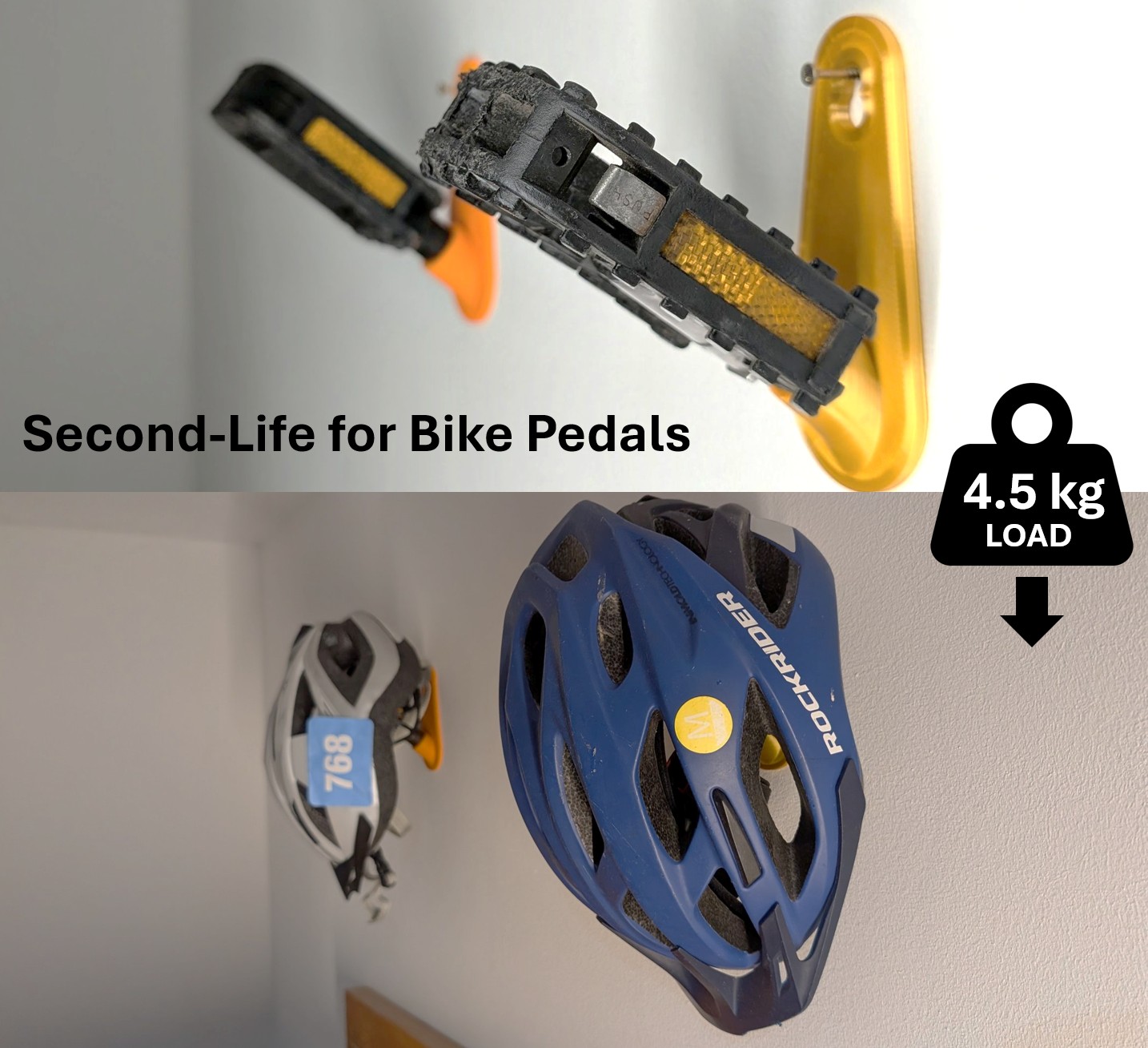 Upcycled Bike Pedal Wall Hook (+HSW Insert)