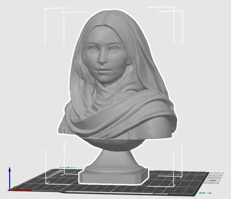 Miriam / Virgin Mary Bust on Pedestal (FDM Friendly / A1 mini compatible)