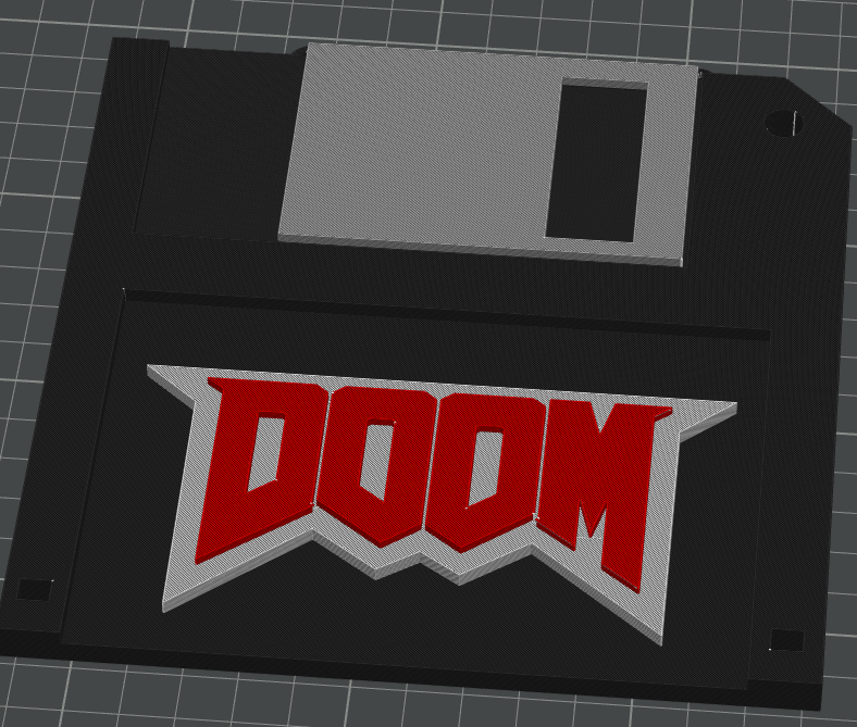 Doom logo and diskette