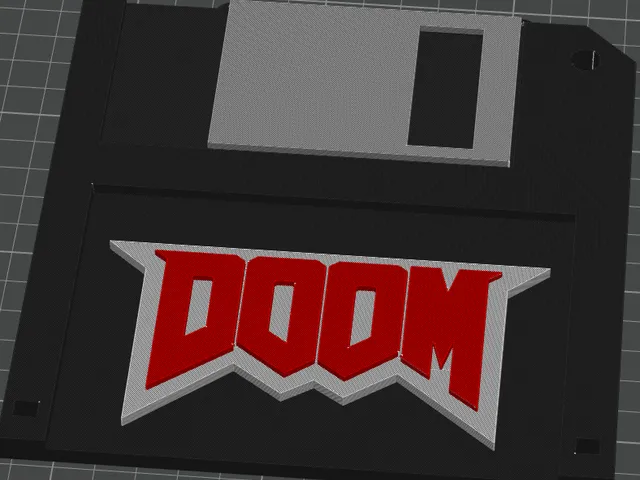 Doom logo and diskette