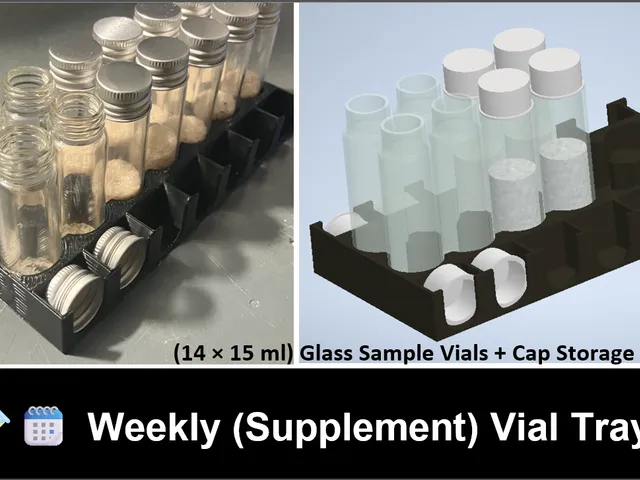 Vial Tray - 14 × 15 ml + Cap Storage - Weekly (Supplement)