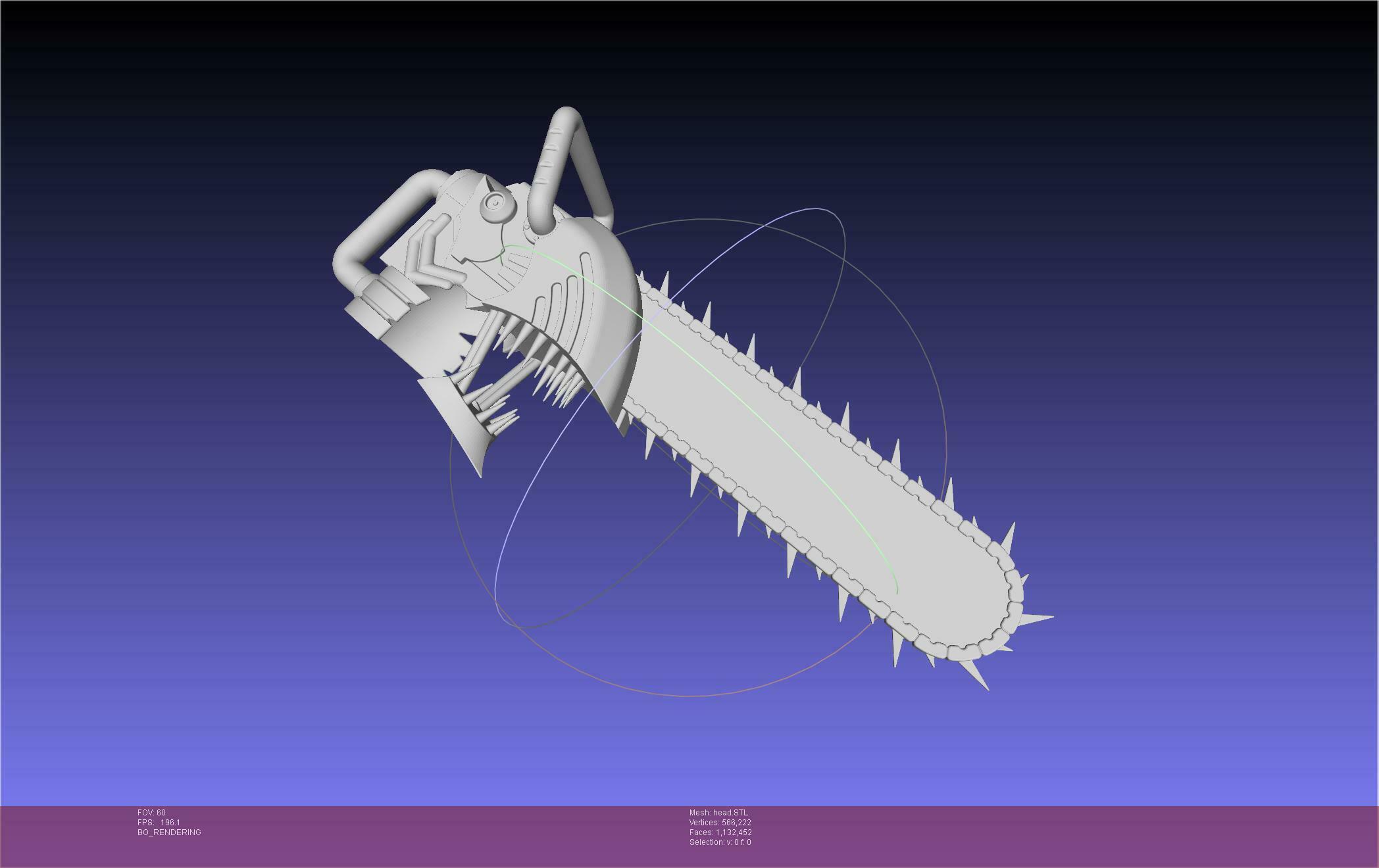 Chainsaw Man head printable assembly