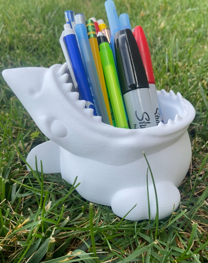 Shark pencil holder