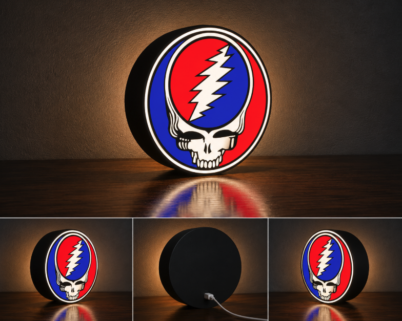 Grateful Dead LED Light Box | Multi-Color 3D Printable STL