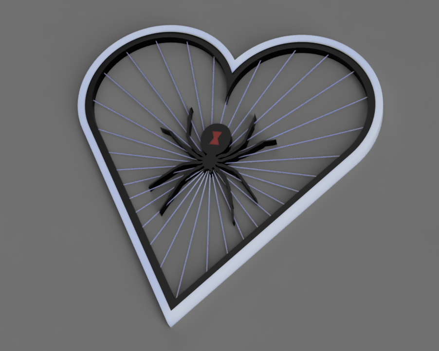 StringArt Black Widow in Heart