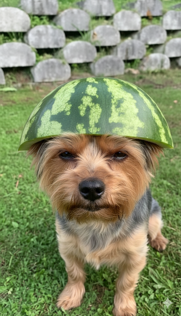 Capacete de melancia para Doggos