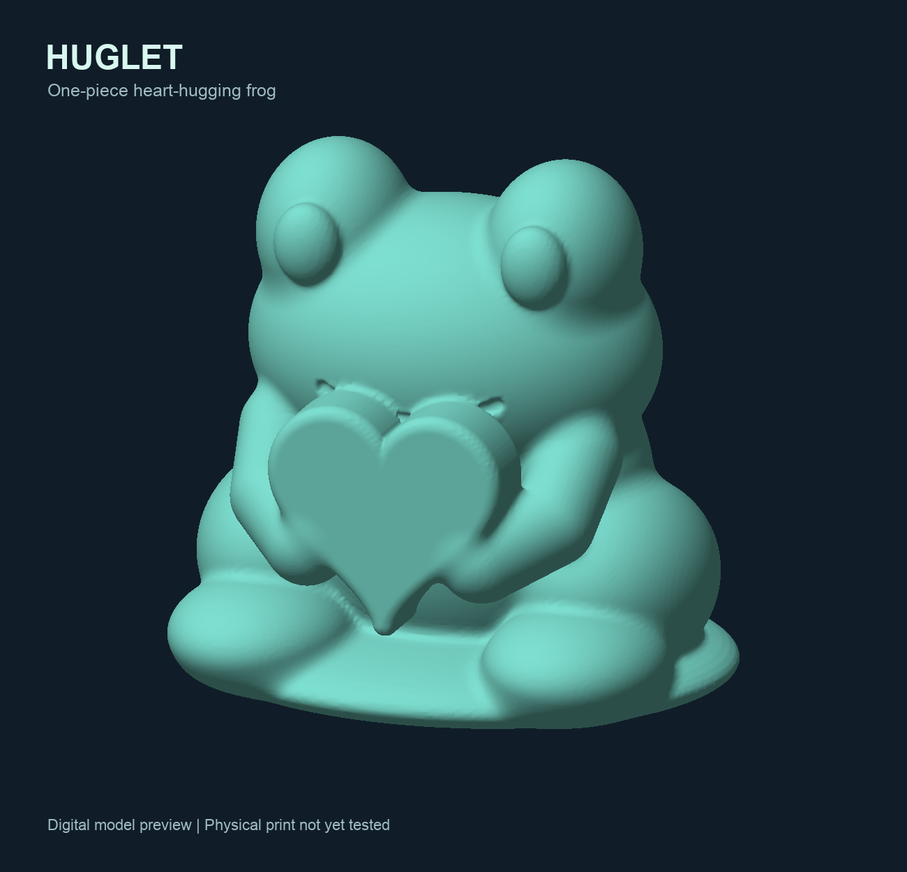Huglet — Heart-Hugging Frog | One-Piece Sculpture