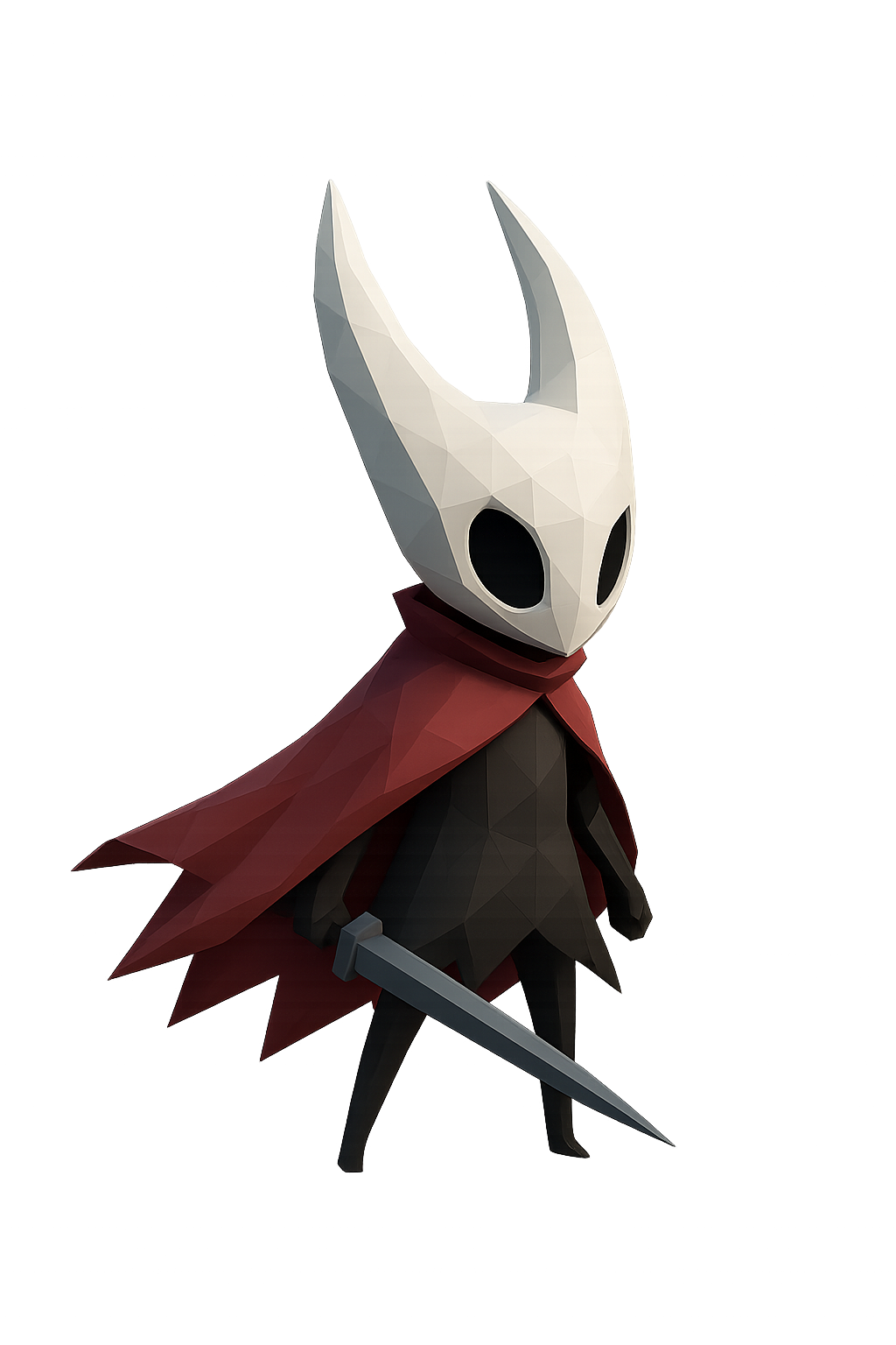 Low Poly 3D Hornet Character from Hollow Knight