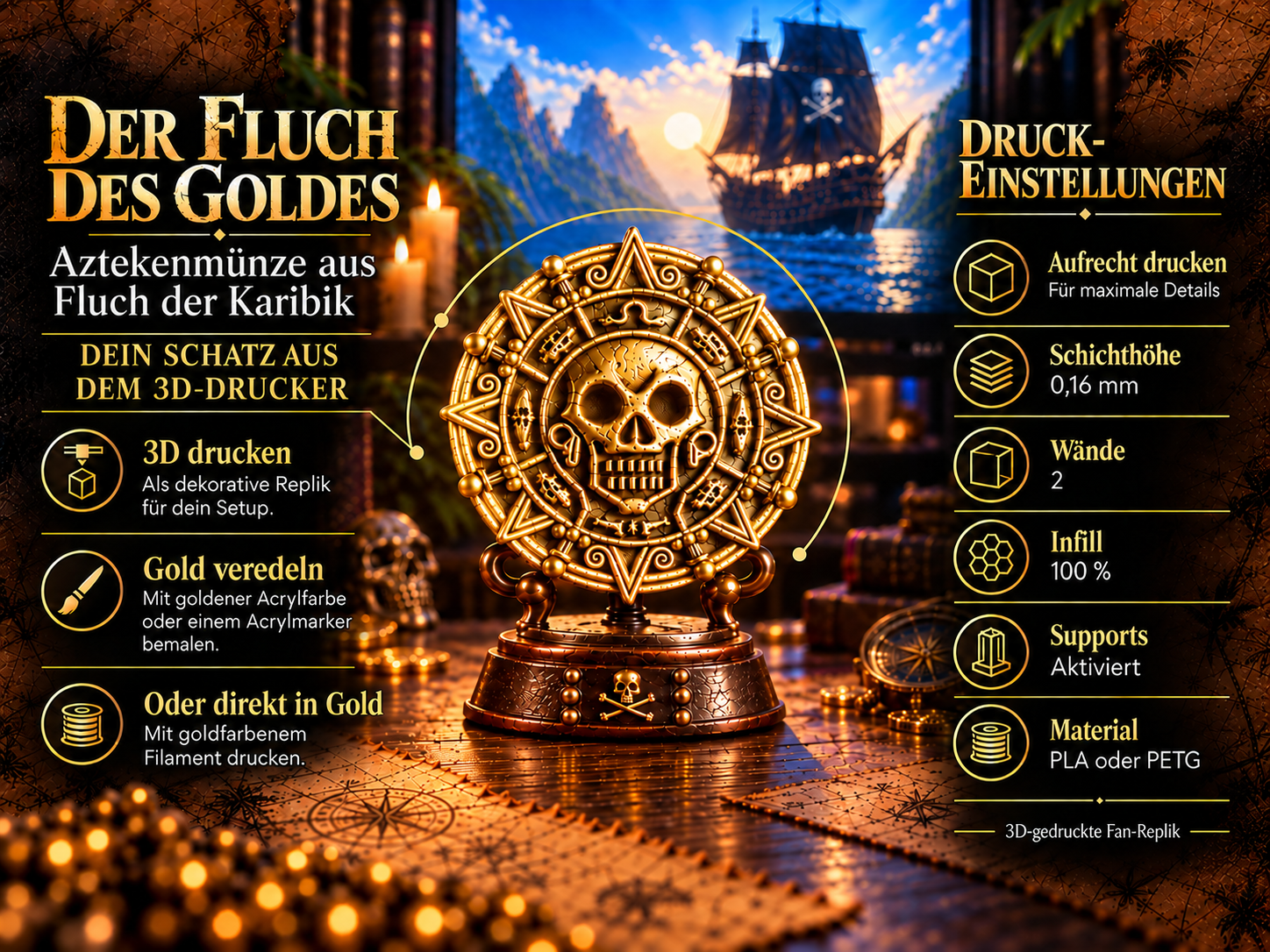 Pirates of the Caribbean - Cursed Aztec Gold Coin