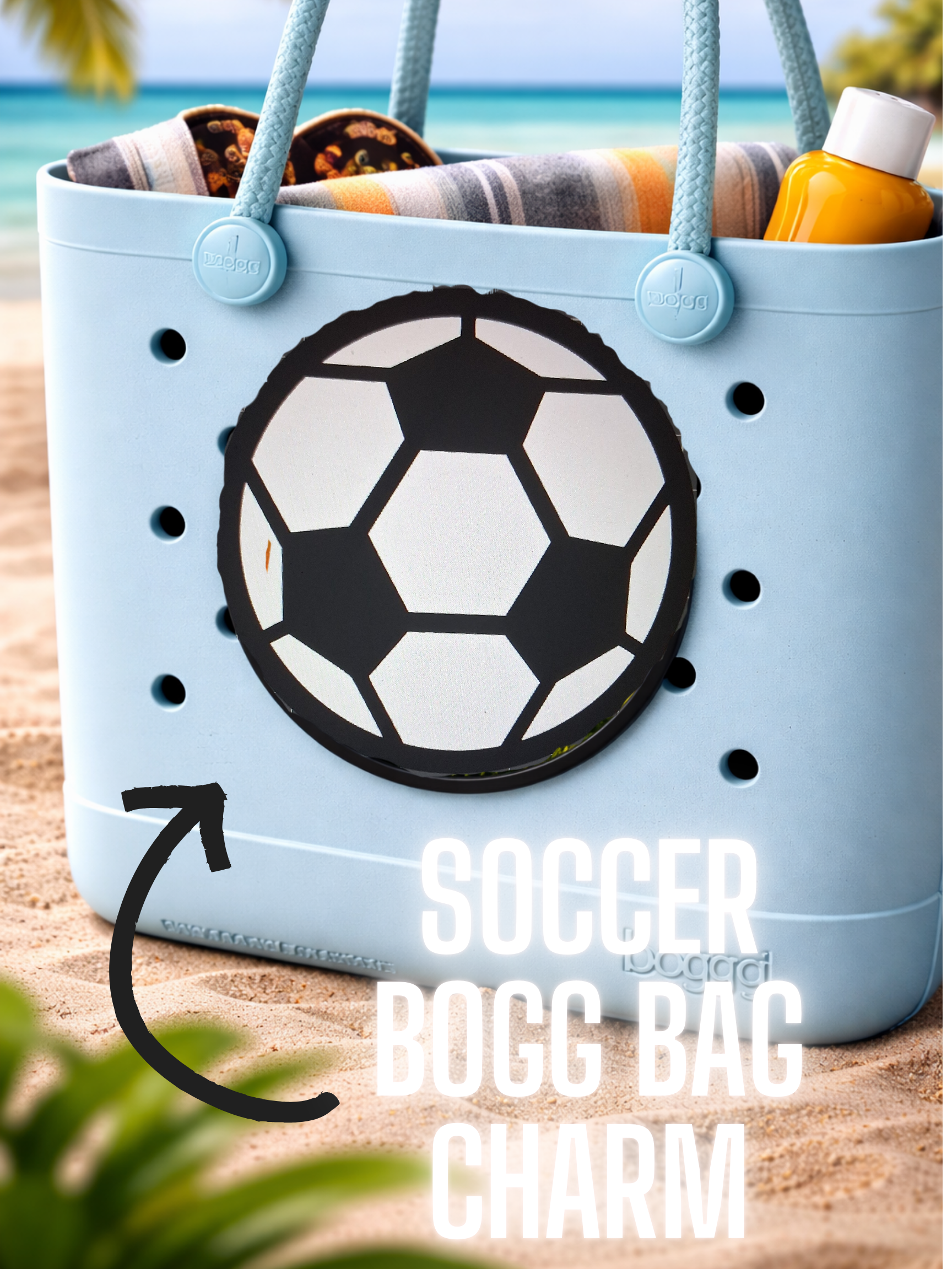 soccer Bogg bag charm