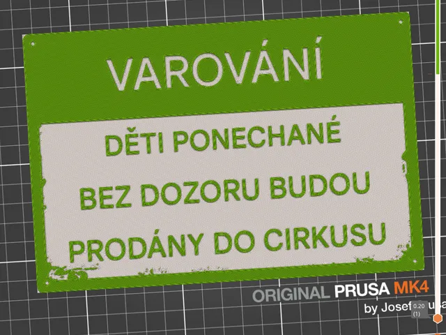 cedulka - děti bez dozoru
