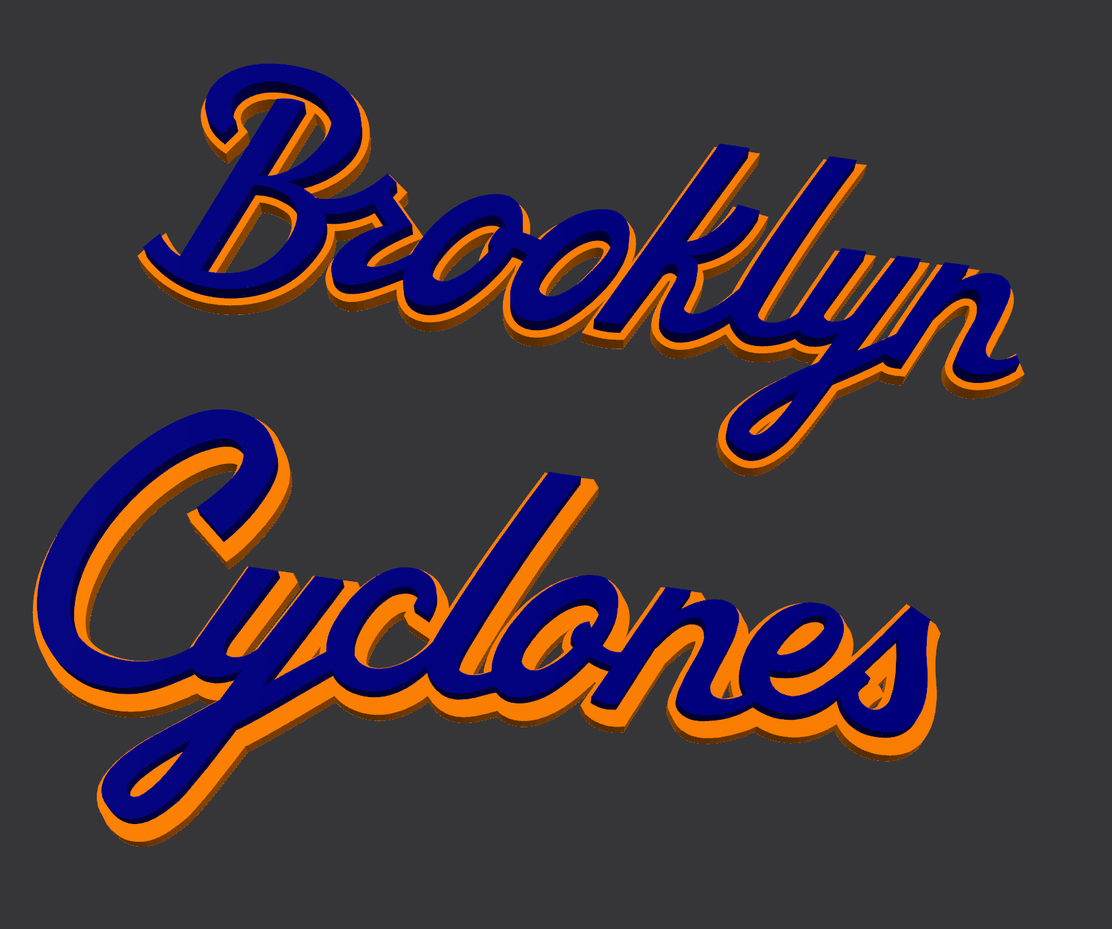 Brooklyn Cyclones Script Logos Signs