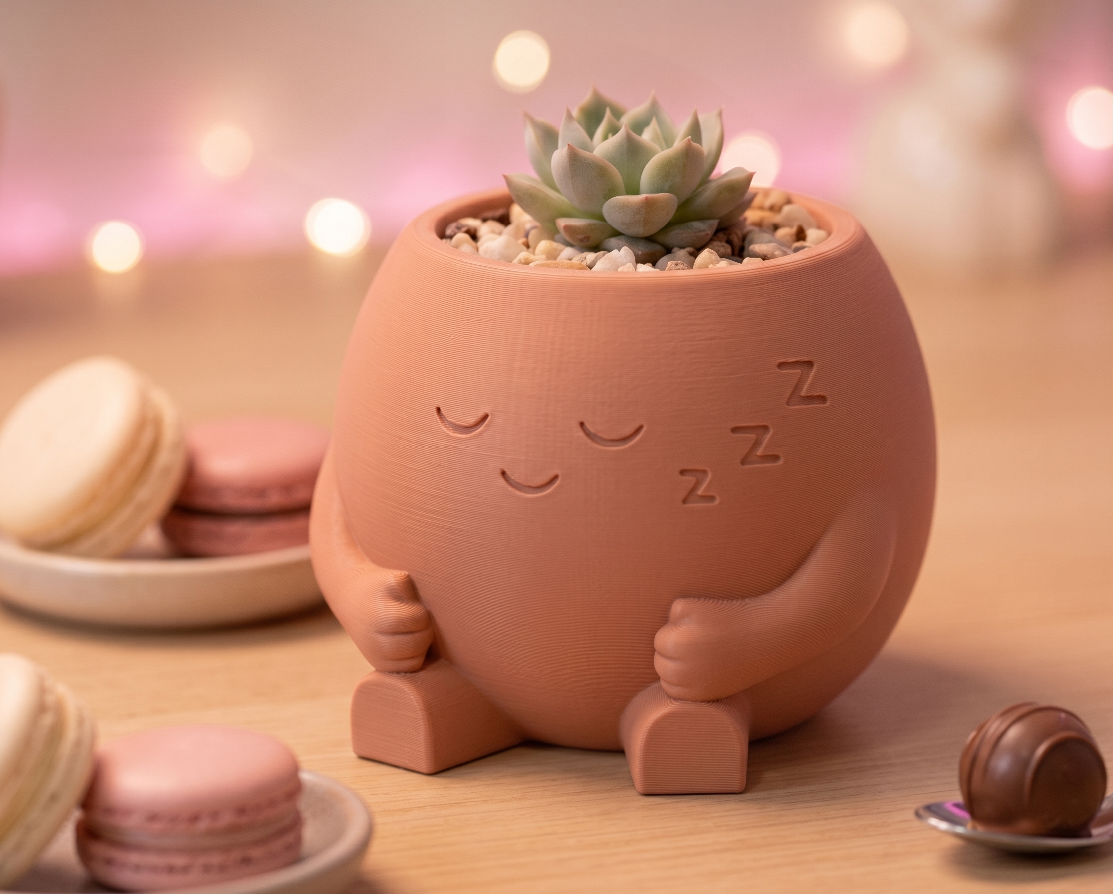 Sleepy Pot - Cozy Desktop Decor & Planter