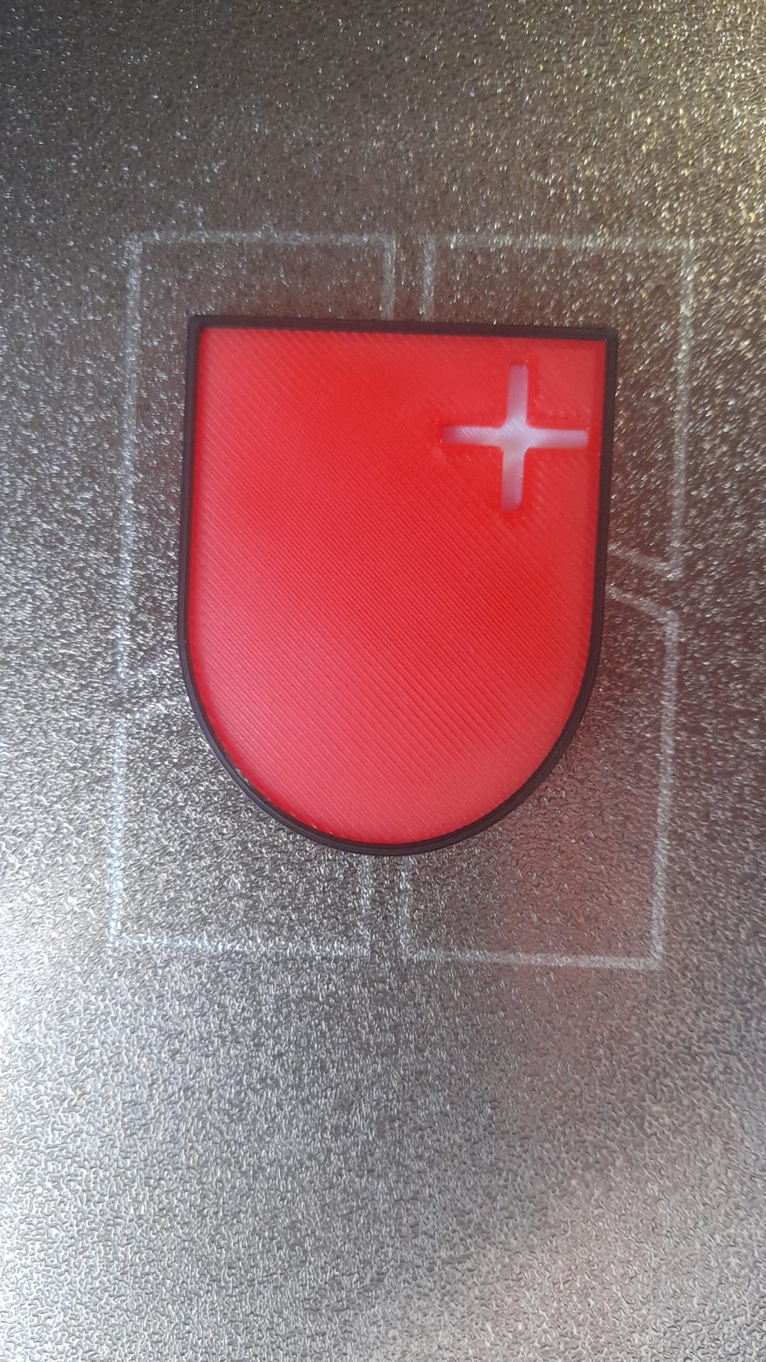 Canton of Schwyz Emblem – Red and White 3D Print with Filament Swap